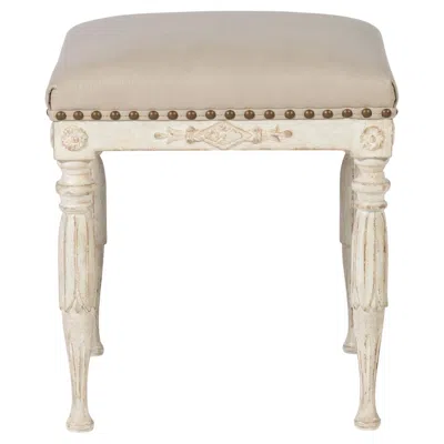 Pre-owned Century Furniture Sofía Stool - Swedish Scraped White