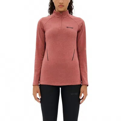 Cep Sports Cold Weather Zip Longsleeve Shirt In Rose In Red