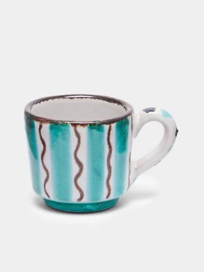 Ceramica Pinto Vietri Hand-painted Ceramic Espresso Cups (set Of 4) In Blue