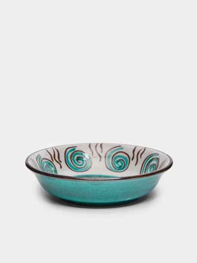 Ceramica Pinto Vietri Hand-painted Ceramic Pasta Bowls (set Of 4) In Blue