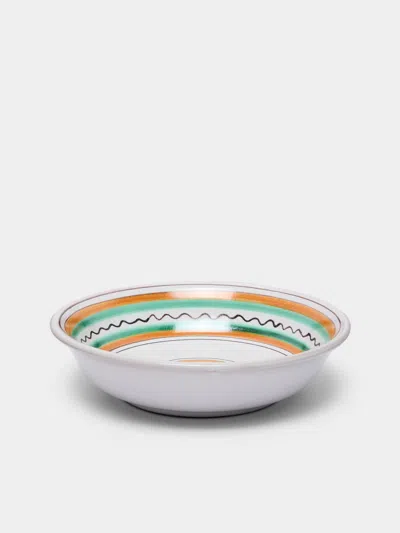 Ceramica Pinto Vietri Hand-painted Ceramic Pasta Bowls (set Of 4) In White