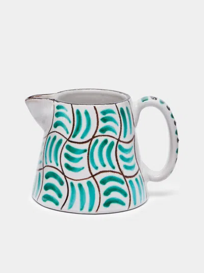 Ceramica Pinto Vietri Hand-painted Ceramic Pitcher In Green