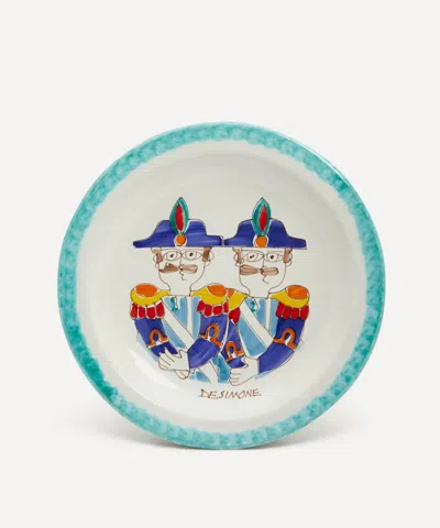Ceramiche De Simone Carbabinieri Round Plate In Multi