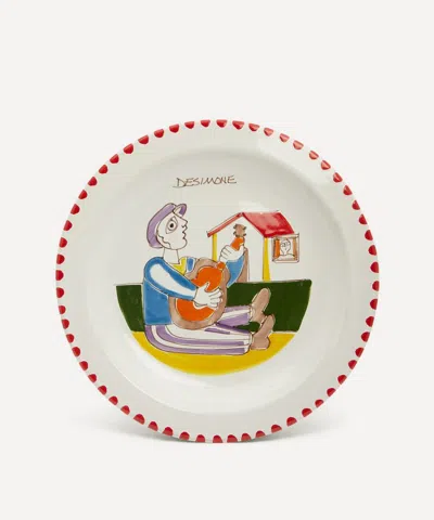 Ceramiche De Simone Menestrello Round Plate In Multi