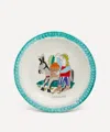 Ceramiche De Simone Omino Su Asinello Round Plate In Multi