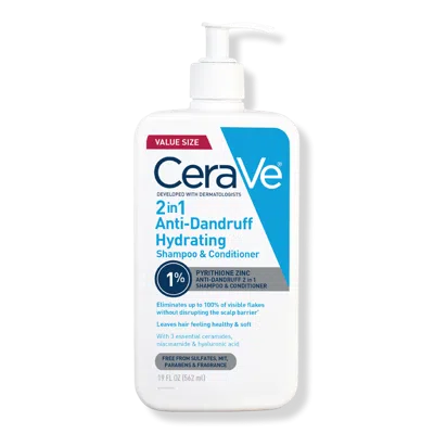 Cerave 2-in-1 Anti-dandruff Hydrating Shampoo And Conditioner - 19.0 oz In Transparent