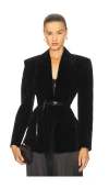 Ceren Ocak Belt Detailed Jacket In Black