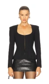 Ceren Ocak Corset Detailed Shirt In Black