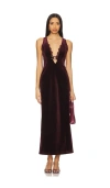 Ceren Ocak Lace Detailed Dress In Burgundy