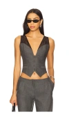 Ceren Ocak Lace Detailed Vest Top In Gray