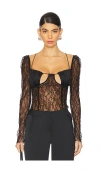 Ceren Ocak Lace Top In 黑色