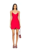 Ceren Ocak Linen Mini Dress In 红色