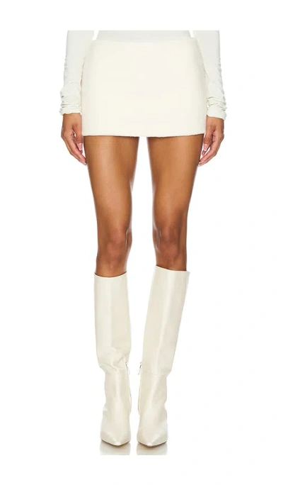 Ceren Ocak Straight Mini Skirt In Ecru