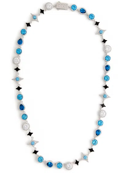 Cernucci Crystal-embellished Necklace In Blue