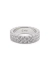 Cernucci Crystal-embellished Sterling Silver Ring In Metallic