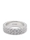 Cernucci Crystal-embellished Sterling Silver Ring In Metallic