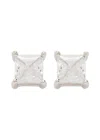 Cernucci Iced Micro Square Sterling Silver Stud Earrings In Gray