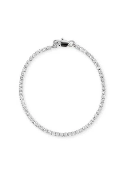 Cernucci Micro Crystal-embellished Tennis Bracelet In Silver