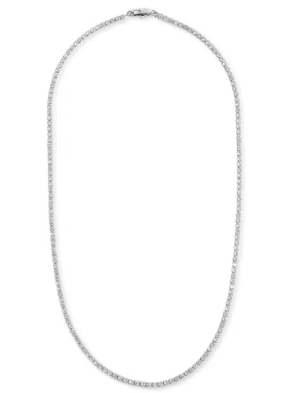 Cernucci Micro Crystal-embellished Tennis Necklace In Silver
