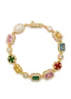 Cernucci Multi Gemstone Motif Bracelet In Gold