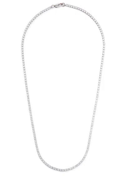 Cernucci Tennis Micro Crystal-embellished Necklace In Metallic