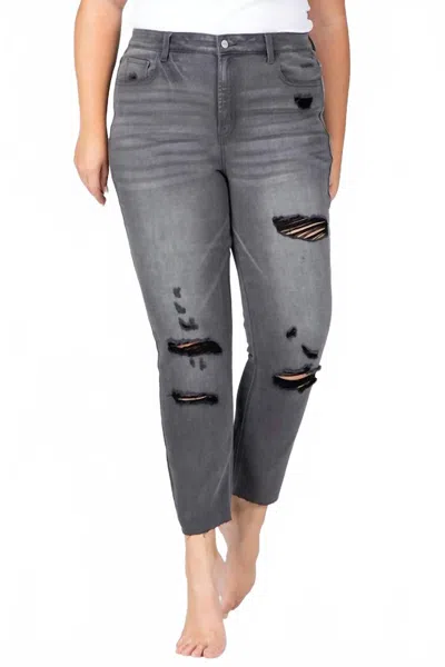 Ceros Women's Curvy High-rise Crop Skinnies Jeans In Grey In Gray