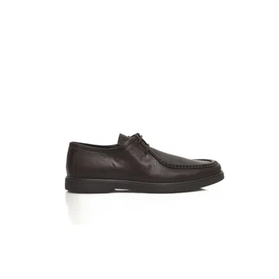 Cerruti 1881 Brown Cowhide Shoe In Black