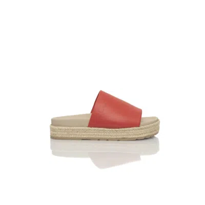 Cerruti 1881 Calf Leather Women's Sandal In Red