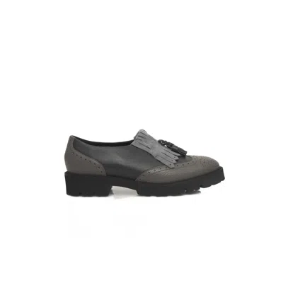 Cerruti 1881 Gray Cowhide Loafer In Black