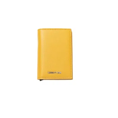 Cerruti 1881 Elegant Calf Leather Men's Wallet In Yellow