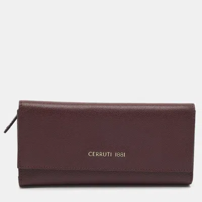Pre-owned Cerruti 1881 Flap Burgundy Leather Continental Wallet
