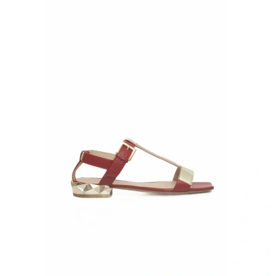 Cerruti 1881 Goat Leather Women's Sandal In Red