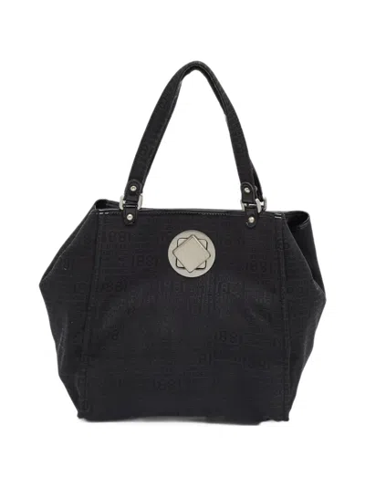 Pre-owned Cerruti 1881 Jacquard-fabric Tote Bag In Black