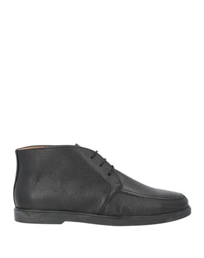 Cerruti 1881 Man Ankle Boots Black Size 12 Cow Leather