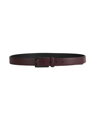 Cerruti 1881 Man Belt Burgundy Size 39.5 Calfskin