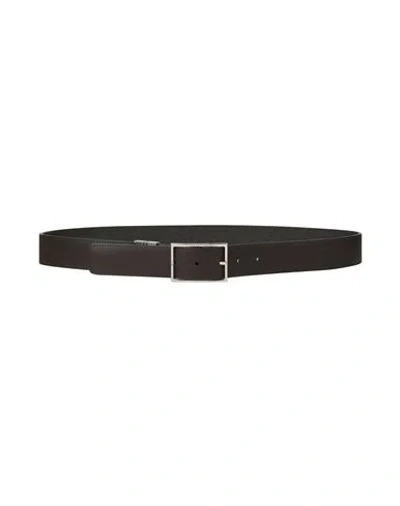 Cerruti 1881 Man Belt Dark Brown Size 39.5 Calfskin, Nylon