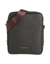 Cerruti 1881 Man Cross-body Bag Dark Brown Size - Textile Fibers, Nylon