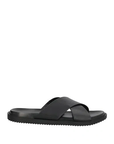 Cerruti 1881 Man Sandals Black Size 9 Cow Leather