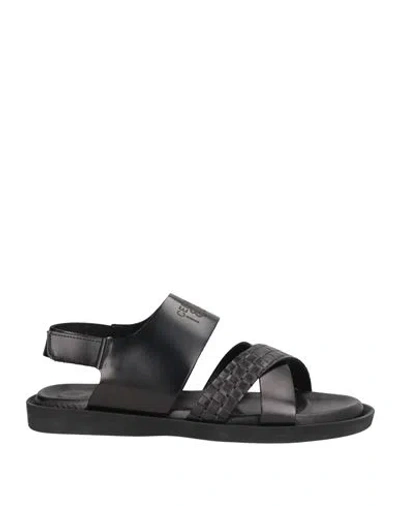 Cerruti 1881 Man Sandals Black Size 9 Cow Leather