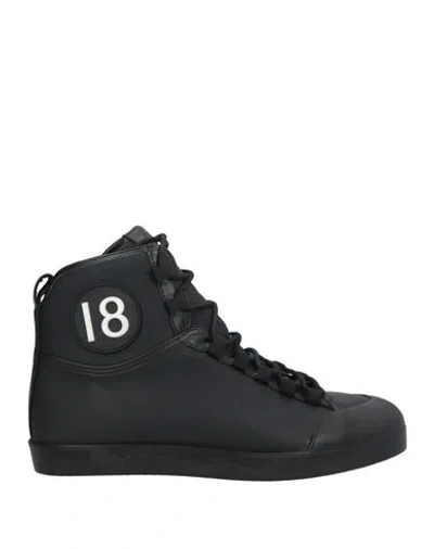 Cerruti 1881 Man Sneakers Black Size 7 Leather, Textile Fibers