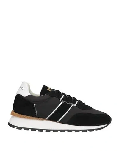 Cerruti 1881 Man Sneakers Black Size 9 Nylon, Calfskin