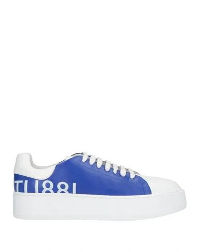 Cerruti 1881 Man Sneakers Bright Blue Size 9 Leather