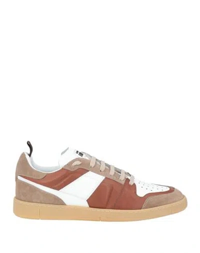 Cerruti 1881 Man Sneakers Brown Size 8 Calfskin In Multi