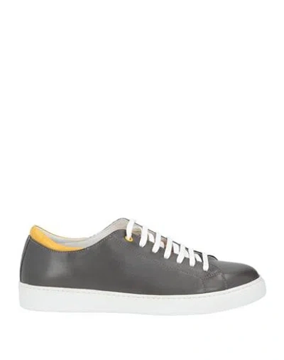 Cerruti 1881 Man Sneakers Charcoal Size 9 Calfskin In Multi