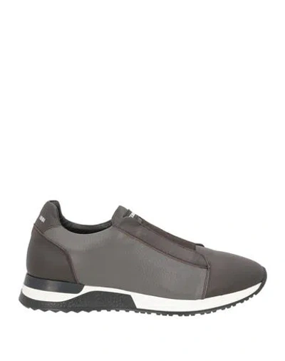 Cerruti 1881 Man Sneakers Charcoal Size 9 Leather In Gray