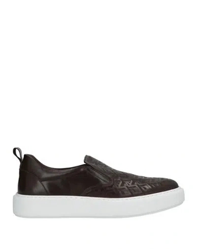Cerruti 1881 Man Sneakers Dark Brown Size 9 Cow Leather