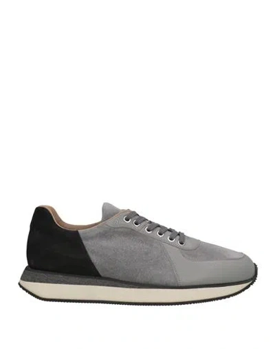 Cerruti 1881 Man Sneakers Grey Size 10 Cow Leather In Gray