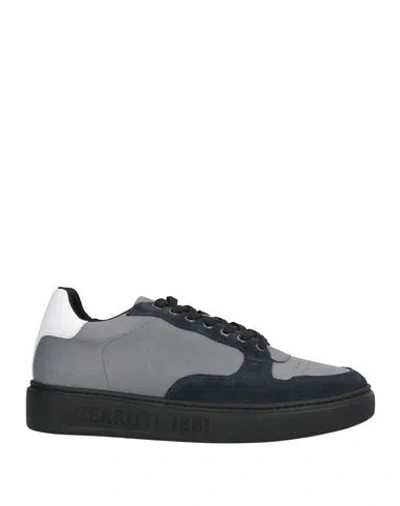 Cerruti 1881 Man Sneakers Grey Size 9 Calfskin In Gray