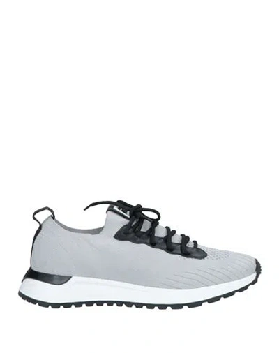 Cerruti 1881 Man Sneakers Light Grey Size 11 Polyester, Calfskin