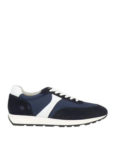 Cerruti 1881 Man Sneakers Midnight Blue Size 9 Calfskin, Nylon